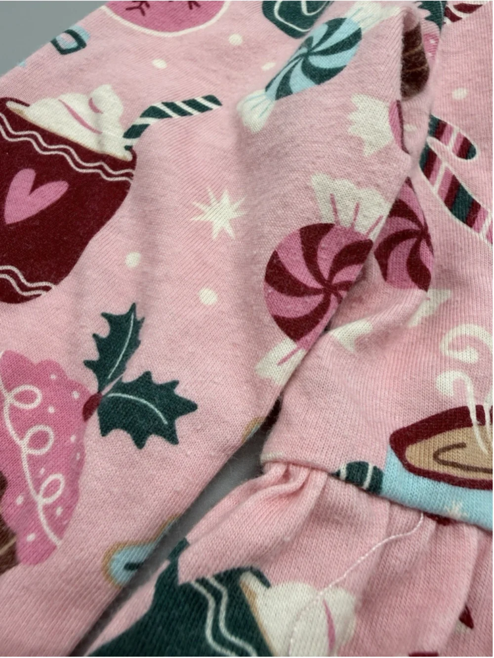 The Children's Place Pink Holiday Print Fit & Flare Dress 3T Girls Long Sleeve
